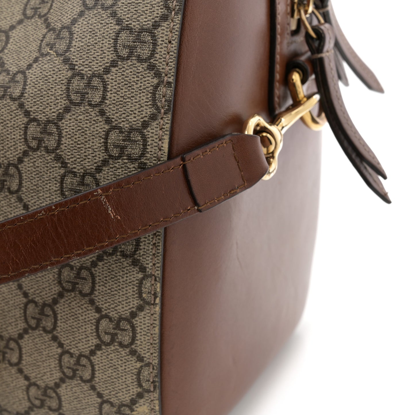 GG Supreme Monogram Medium Boston Beige Cuir