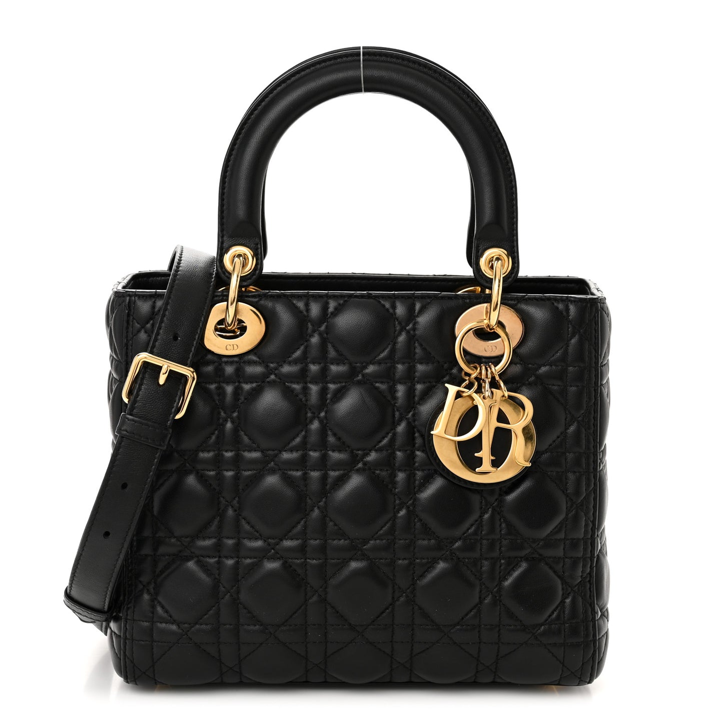 Lambskin Cannage Medium Lady Dior Black