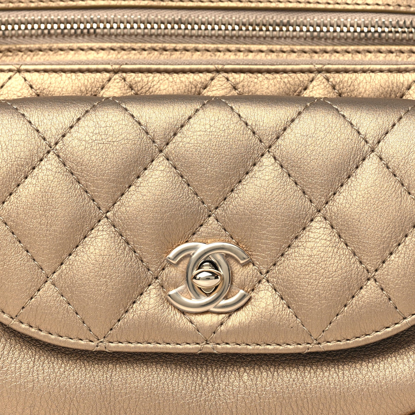 Calfskin Quilted Waist Bag Gold