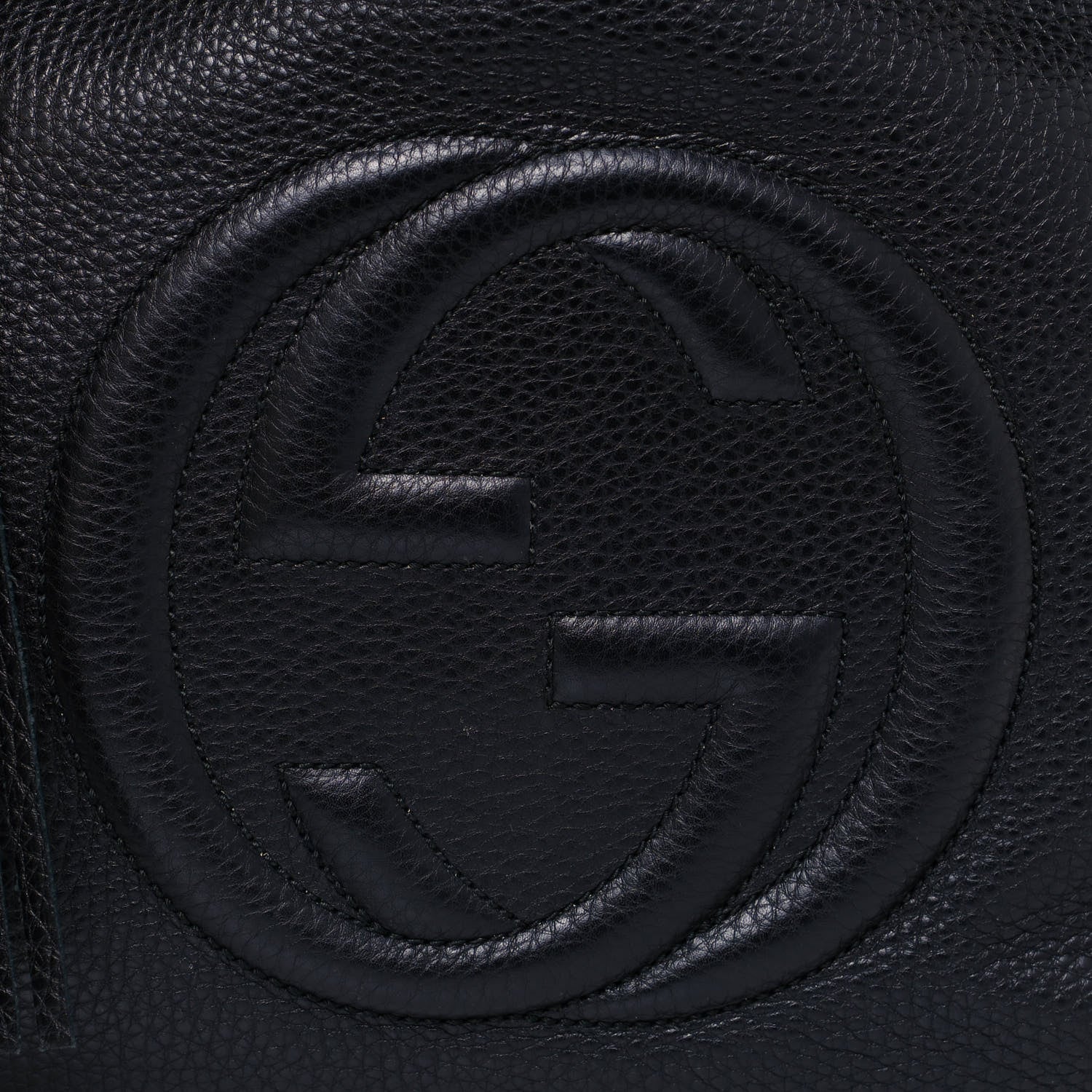 Gucci Pebbled Calfskin Medium Soho Shoulder Bag Black 9 of 13