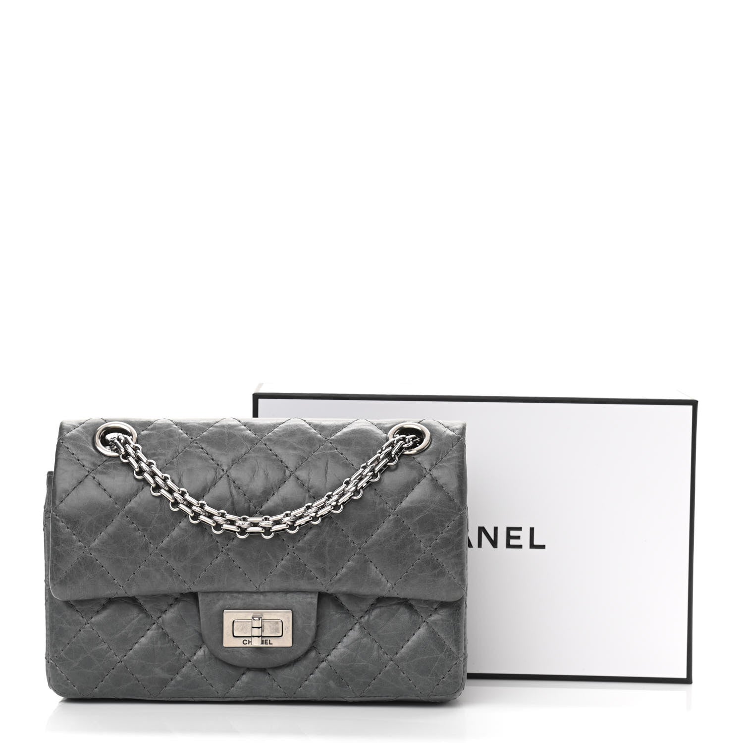 Chanel Aged Calfskin 50th Anniversary 2.55 Reissue 224 Flap Grey 11 of 11