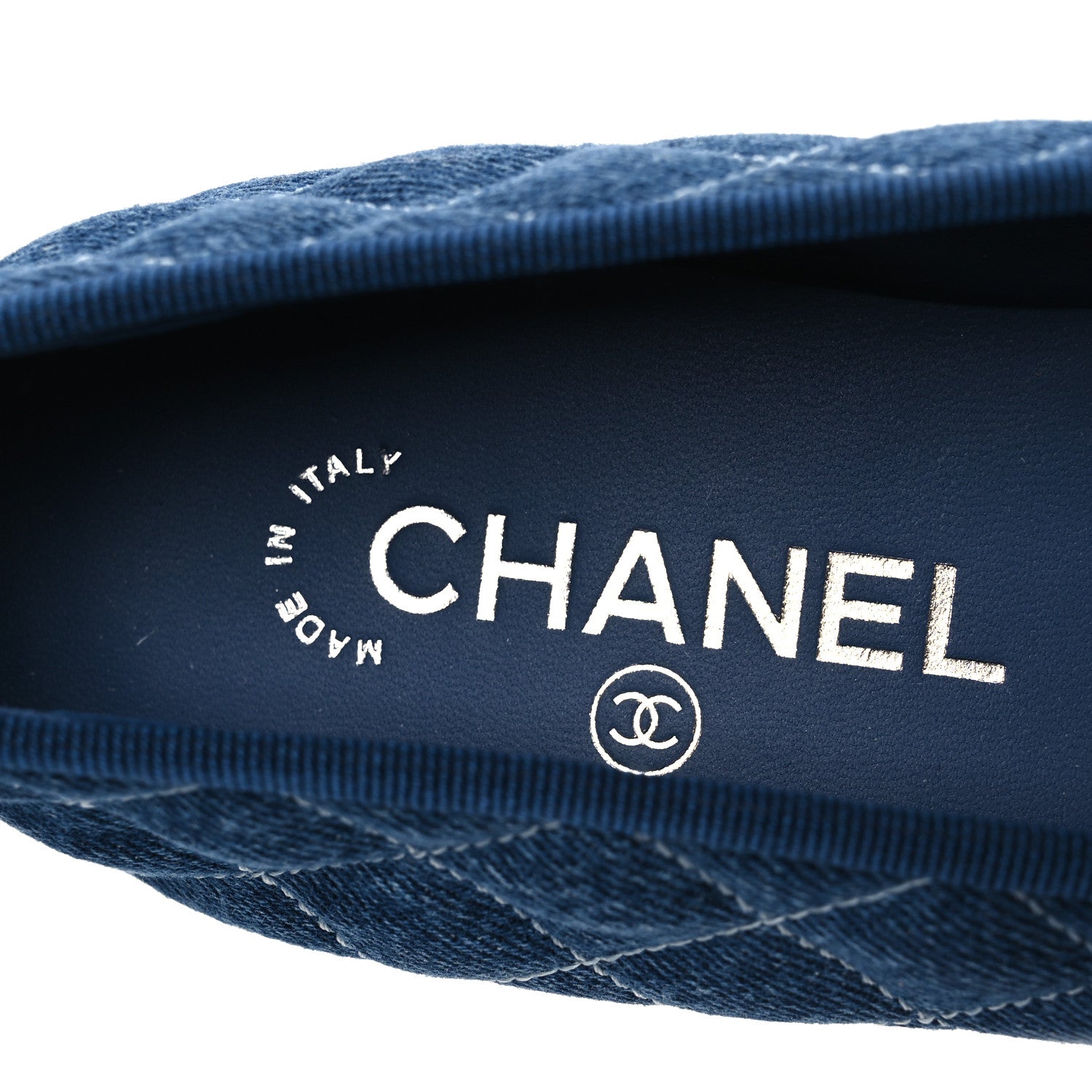 Chanel Washed Denim Quilted Cap Toe CC Ballerina Flats 40.5 Blue 9 of 11