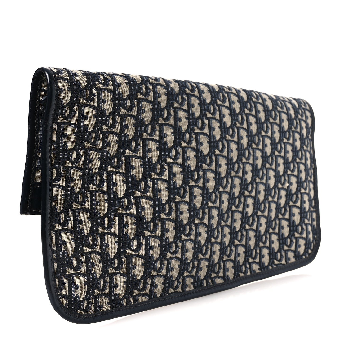 Oblique Fold Over Clutch Blue