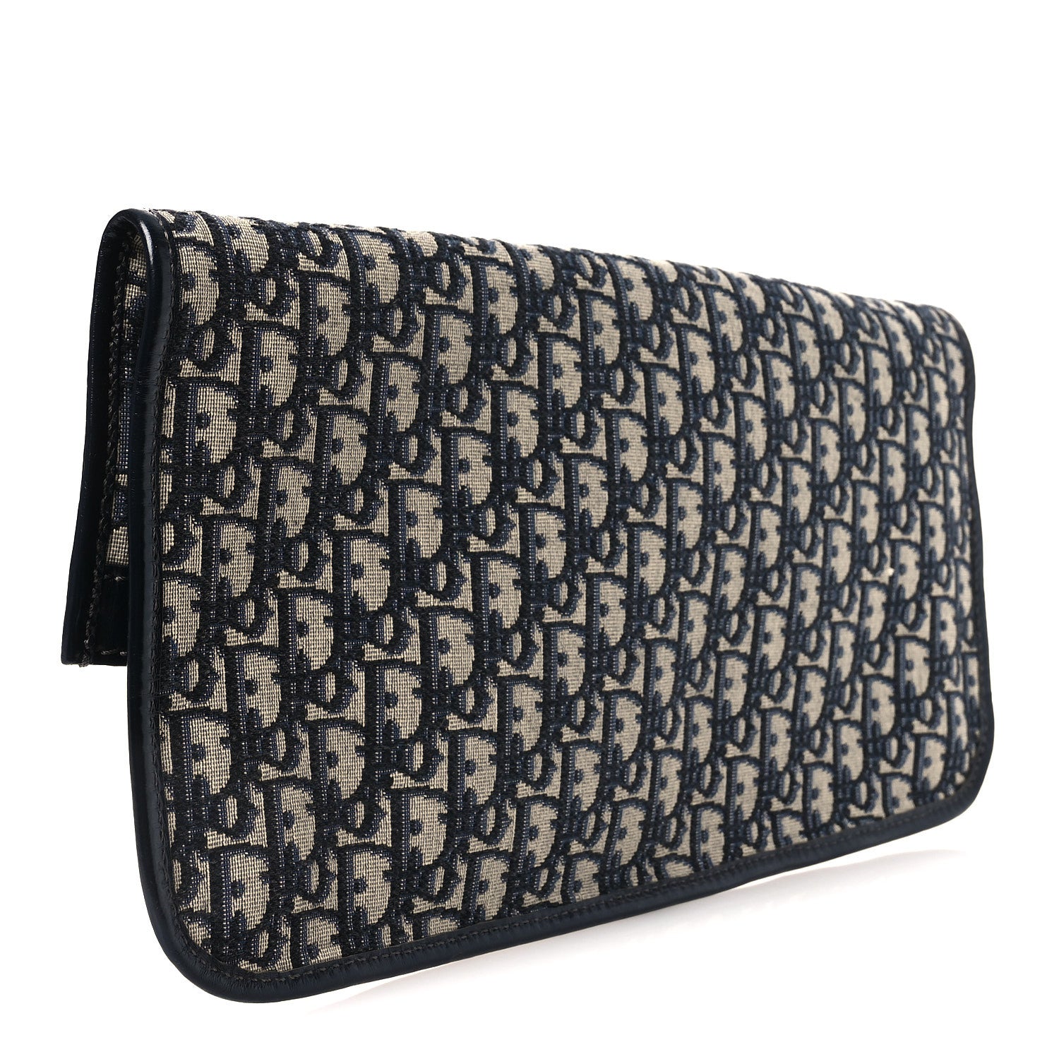 Christian Dior Oblique Fold Over Clutch Blue 3 of 9
