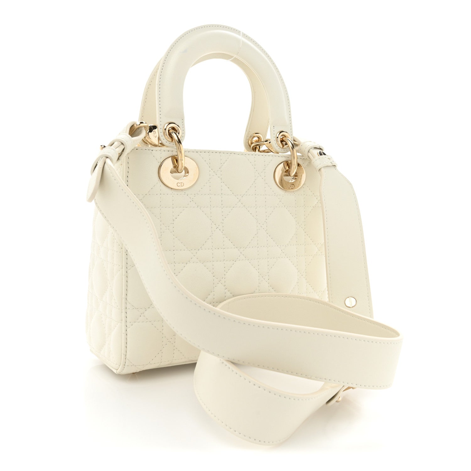 Christian Dior Lambskin Cannage Small My ABCDior Lady Dior White 3 of 14