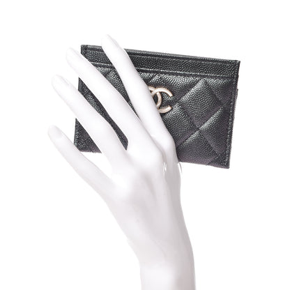 Chanel Iridescent Caviar Quilted Card Holder Black 2 of 9