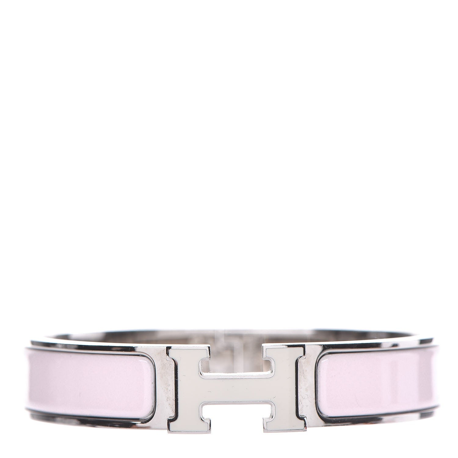 Hermes Enamel Narrow Clic Clac H Bracelet PM Rose Dragee 1 of 5