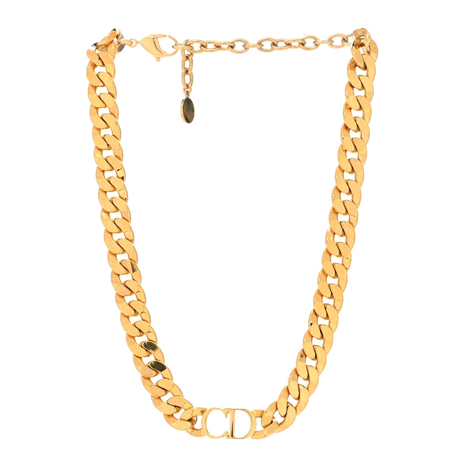 Christian Dior Metal Danseuse Etoile Chain Choker Necklace Gold 3 of 5