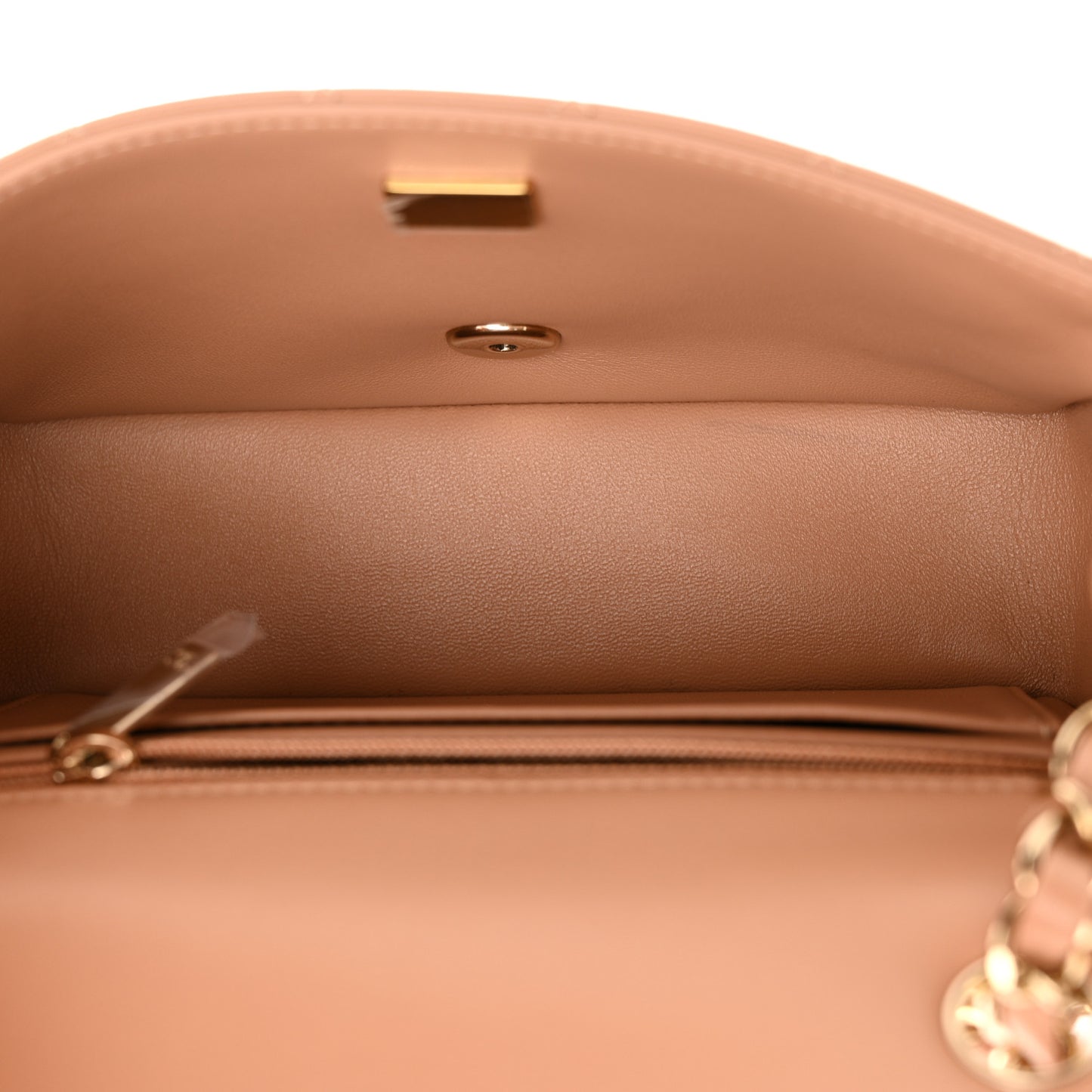 Lambskin Quilted Mini Rectangular Flap Brown