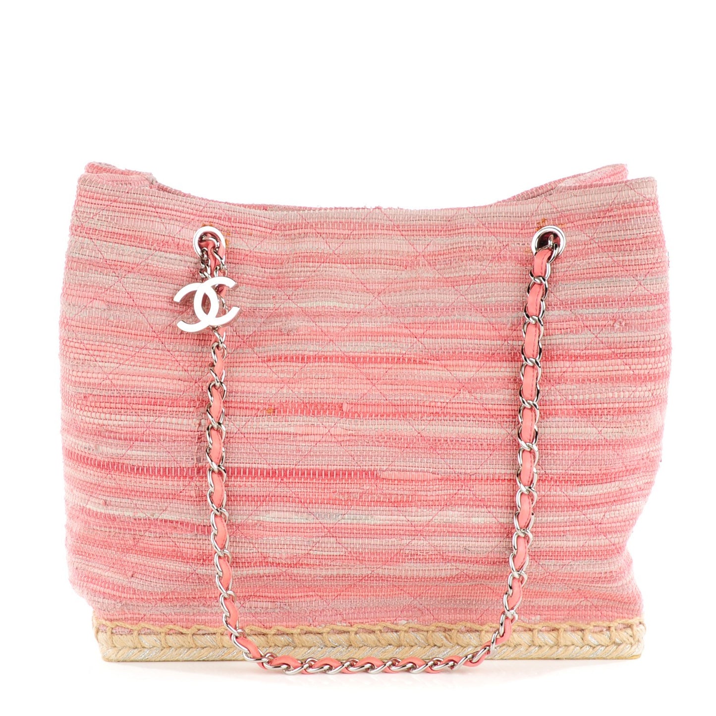 Tweed Quilted Saint Tropez Tote Pink