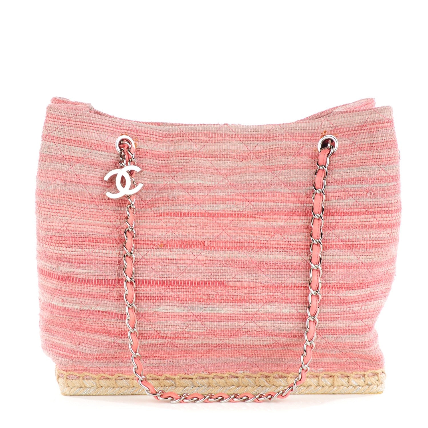 Chanel Tweed Quilted Saint Tropez Tote Pink 1 of 9