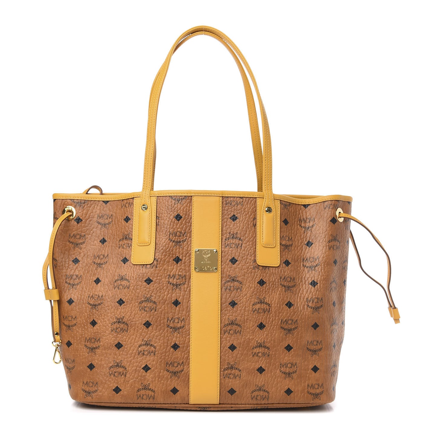 Visetos Medium Liz Reversible Shopper Tote Cognac Yellow