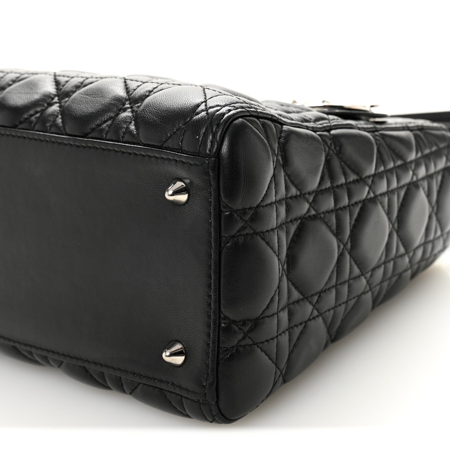 Christian Dior Lambskin Cannage Medium Lady Dior Black 10 of 12