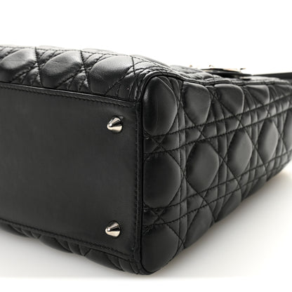 Christian Dior Lambskin Cannage Medium Lady Dior Black 10 of 12