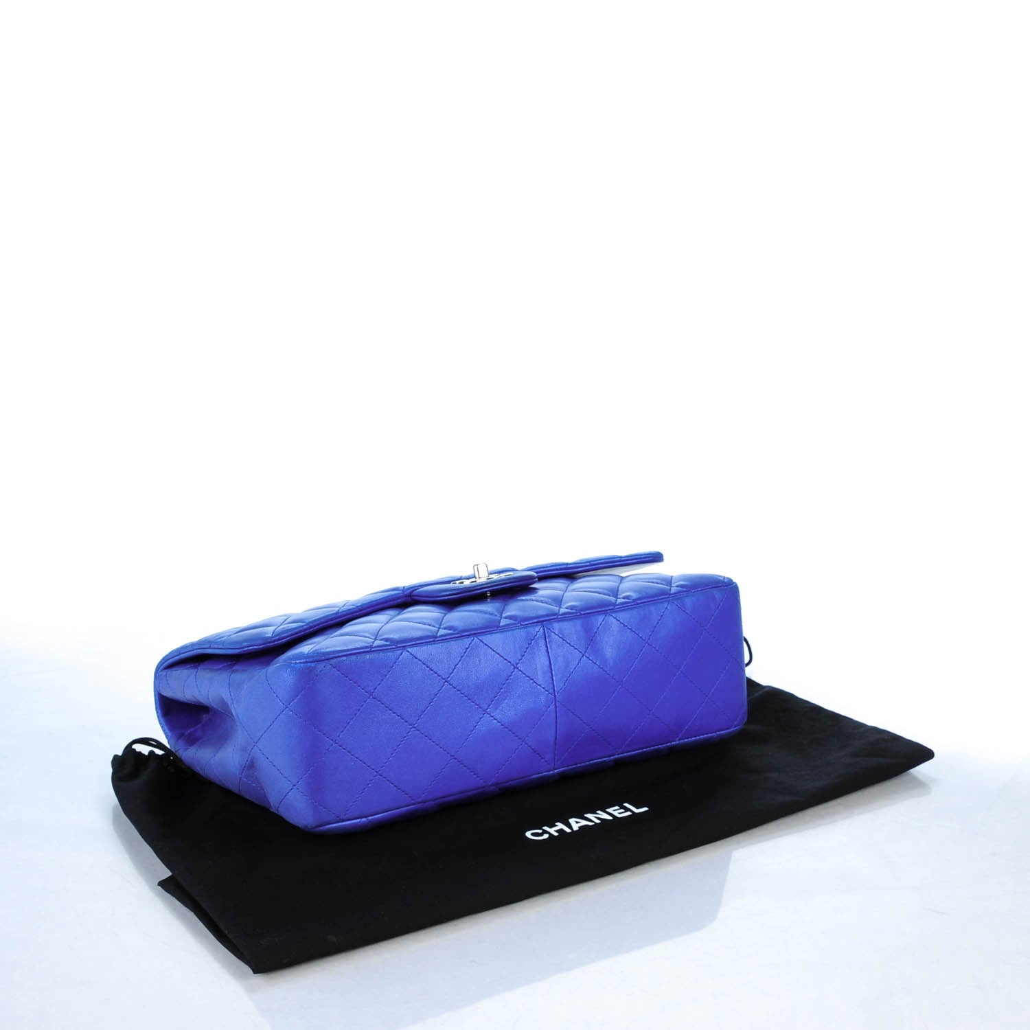 Chanel Lambskin Quilted Jumbo Single Flap Blue 4 of 10