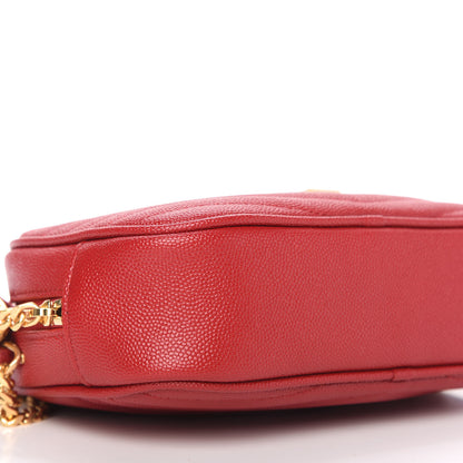 Saint Laurent Grain De Poudre Matelasse Monogram Mini Lou Camera Bag Eros Red 6 of 10
