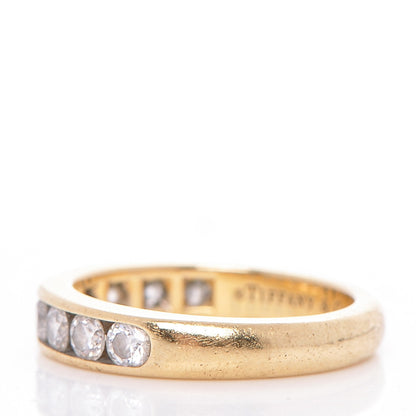 Tiffany 18K Yellow Gold Diamond Half Circle Wedding Band Ring 6 3 of 5