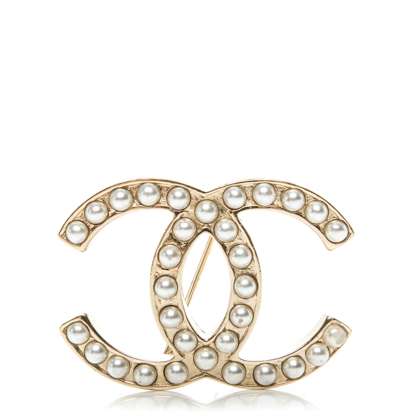 Pearl CC Brooch Light Gold