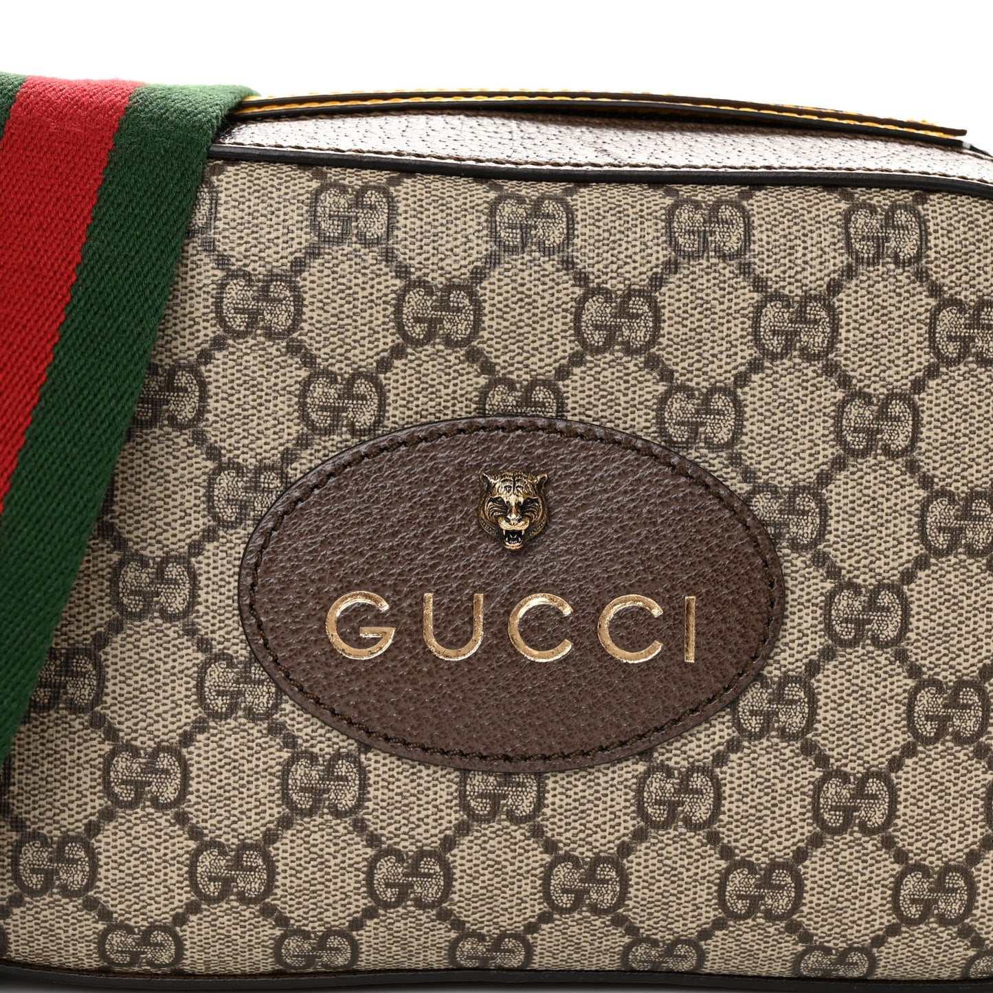GG Supreme Monogram Web Neo Vintage Shoulder Bag Beige New Acero Crop