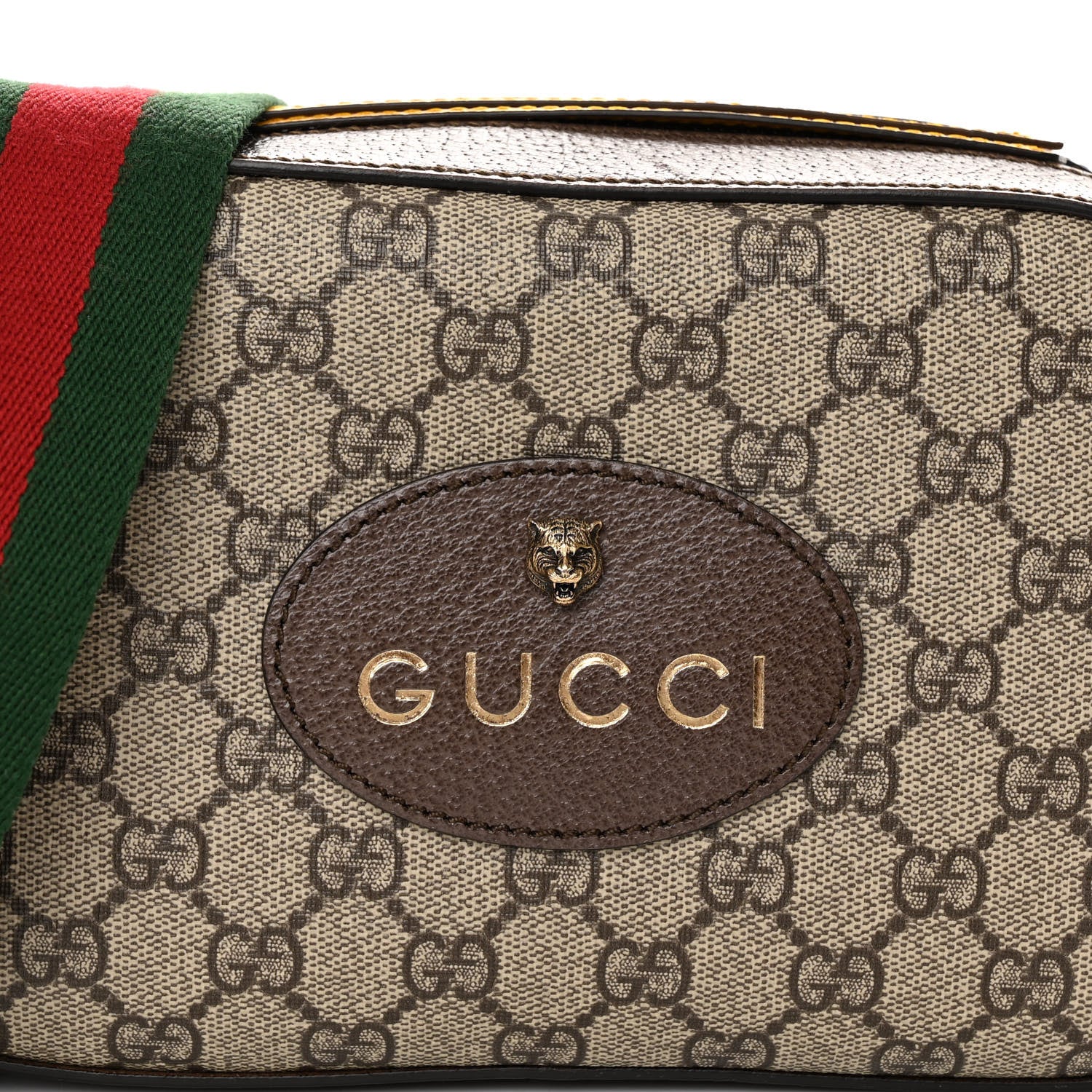 Gucci GG Supreme Monogram Web Neo Vintage Shoulder Bag Beige New Acero Crop 8 of 10