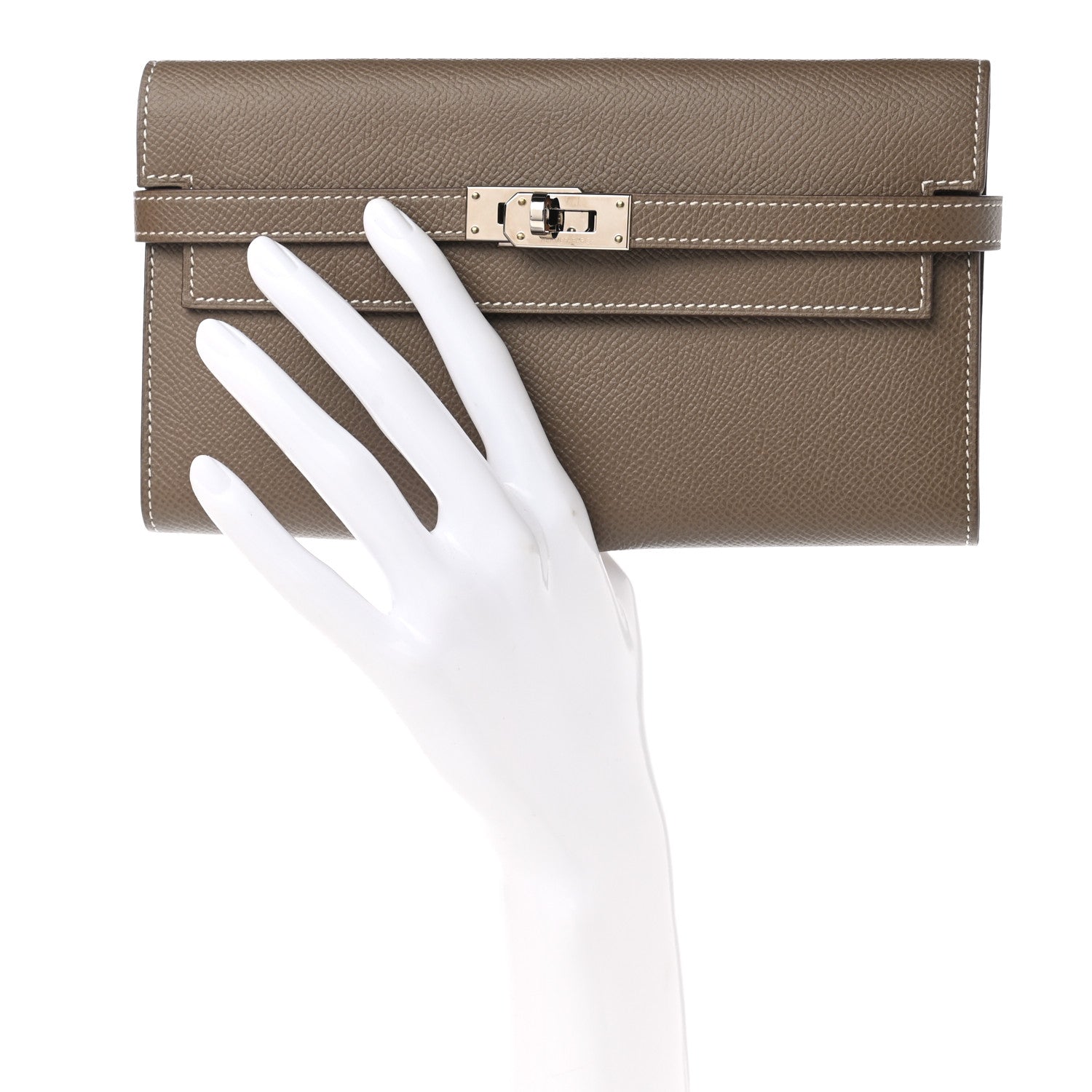 Hermes Epsom Kelly Longue Wallet Etoupe 2 of 8