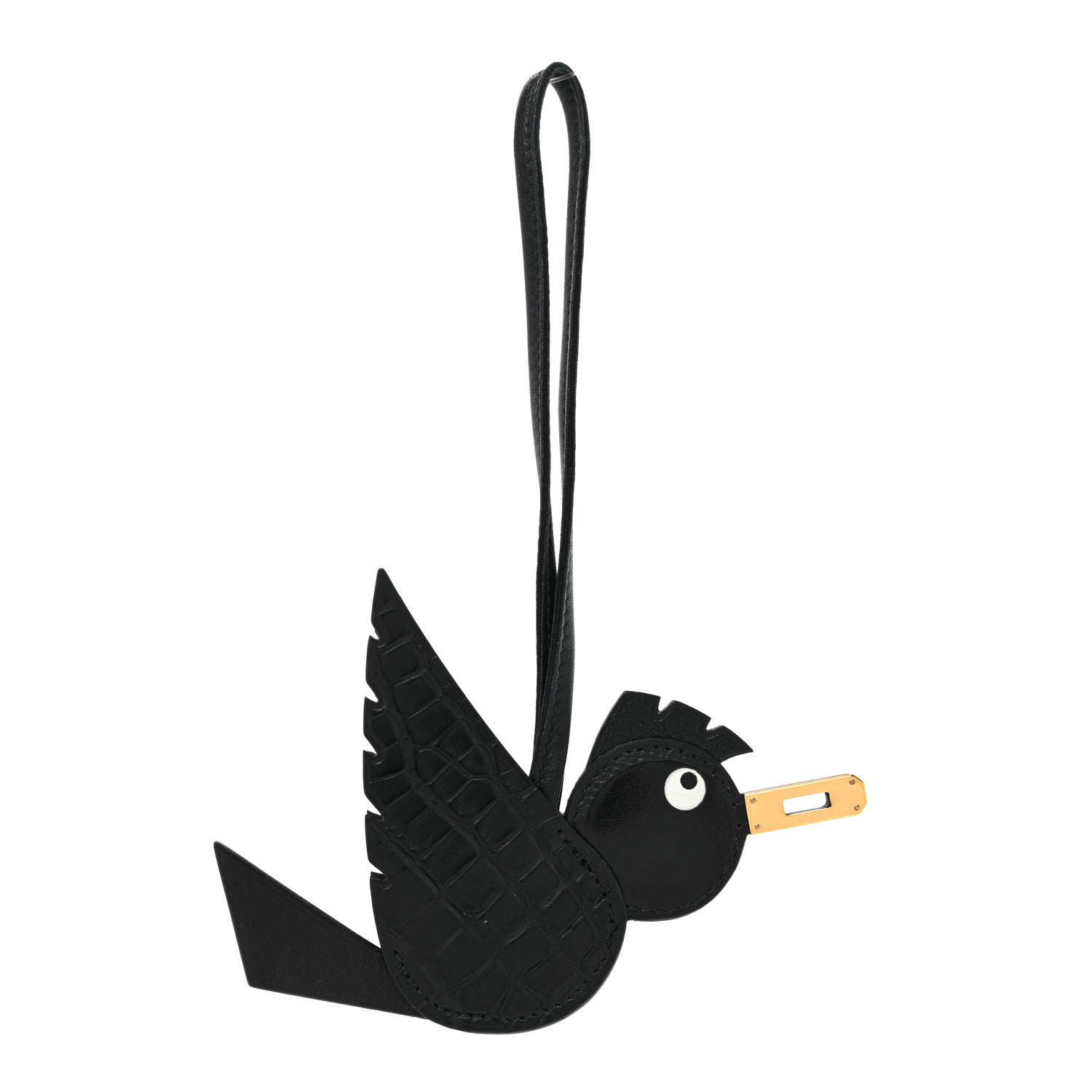 Hermes Swift Alligator Birdy Bag Charm Black 1305120 – FASHIONPHILE