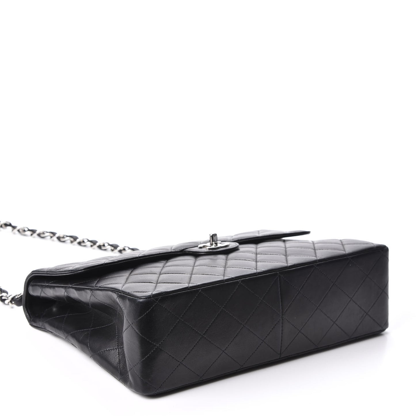 Lambskin Quilted Jumbo Single Flap Black