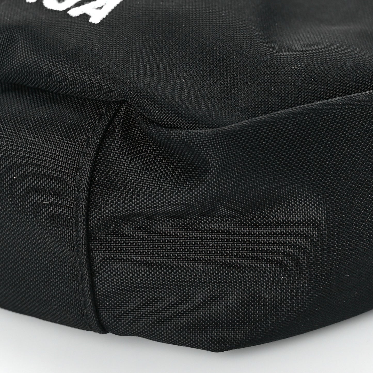 Recycled Sport Nylon Logo Embroidered Wheel Sling Bag Black White