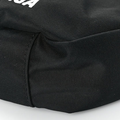 Balenciaga Recycled Sport Nylon Logo Embroidered Wheel Sling Bag Black White 8 of 8