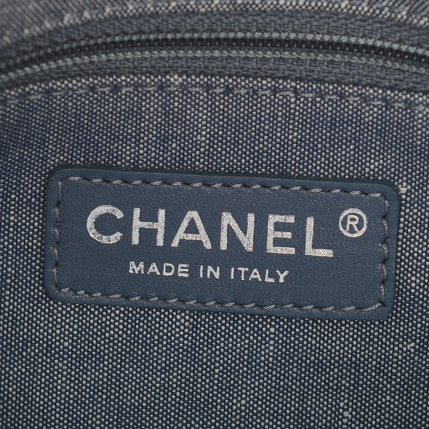Denim Quilted Medium Graphic Flap Light Blue