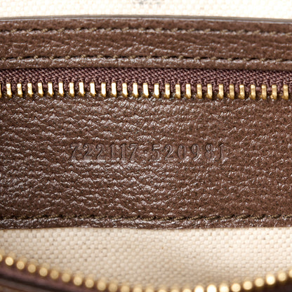 Gucci GG Supreme Monogram Textured Dollar Calfskin Web Studded Mini Ophidia Flap Shoulder Bag Beige Ebony New Acero 8 of 11