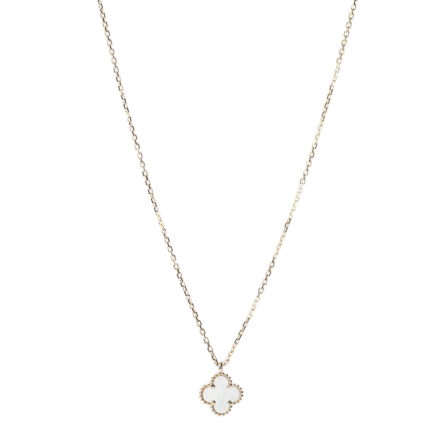 18K Yellow Gold Mother of Pearl Sweet Alhambra Pendant Necklace
