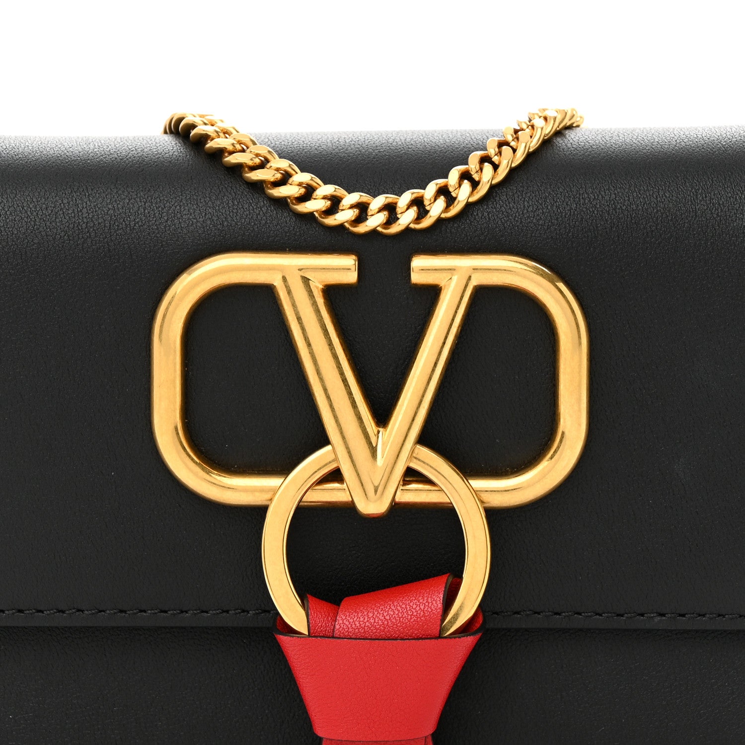 Valentino Garavani Smooth Calfskin Mini VRing Crossbody Bag Black 7 of 12