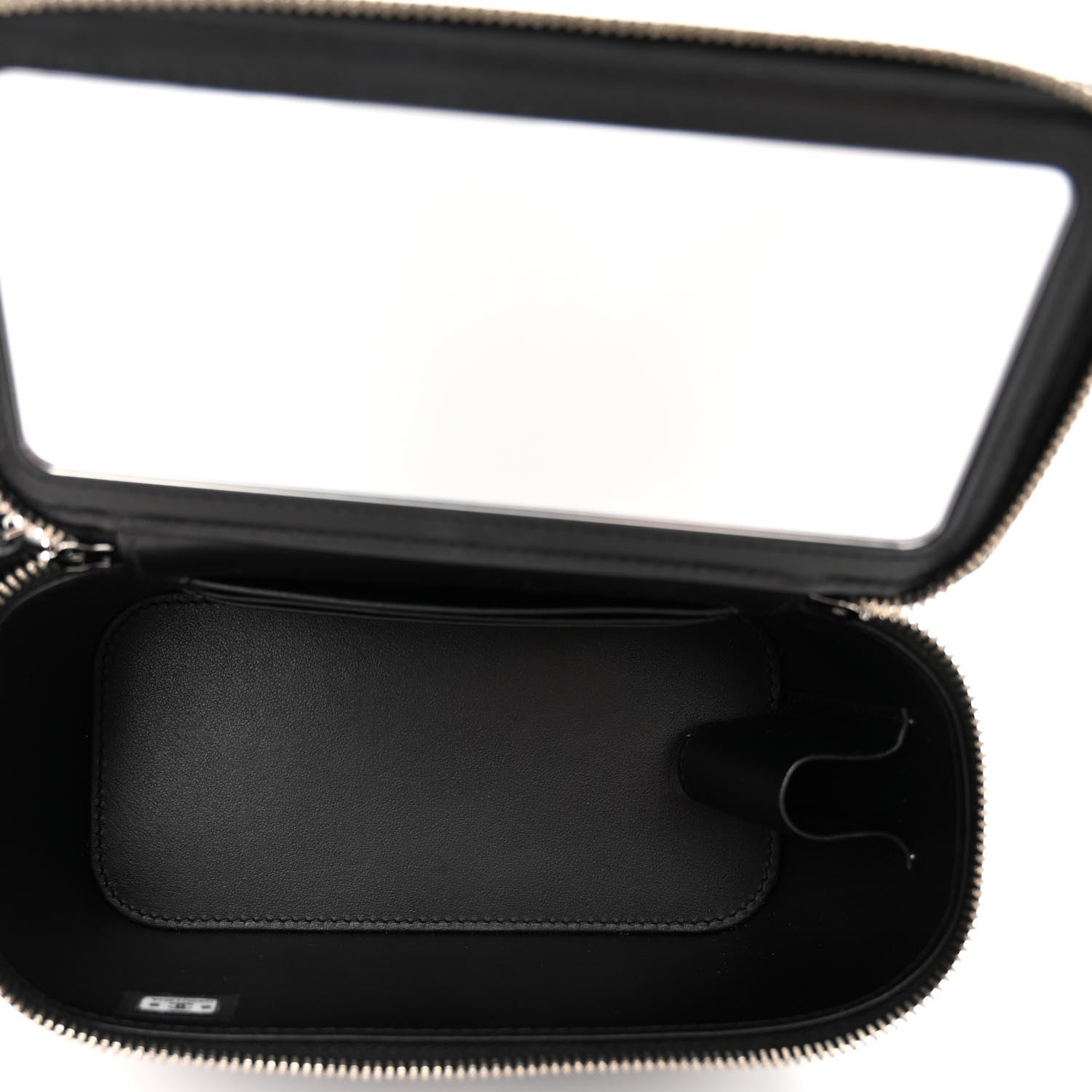 Chanel Shiny Crumpled Calfskin Crystal Quilted Precious Handle Vanity Case With Chain Black 5 of 11