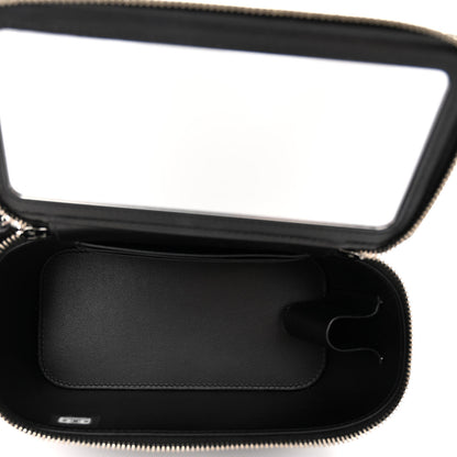 Chanel Shiny Crumpled Calfskin Crystal Quilted Precious Handle Vanity Case With Chain Black 5 of 11