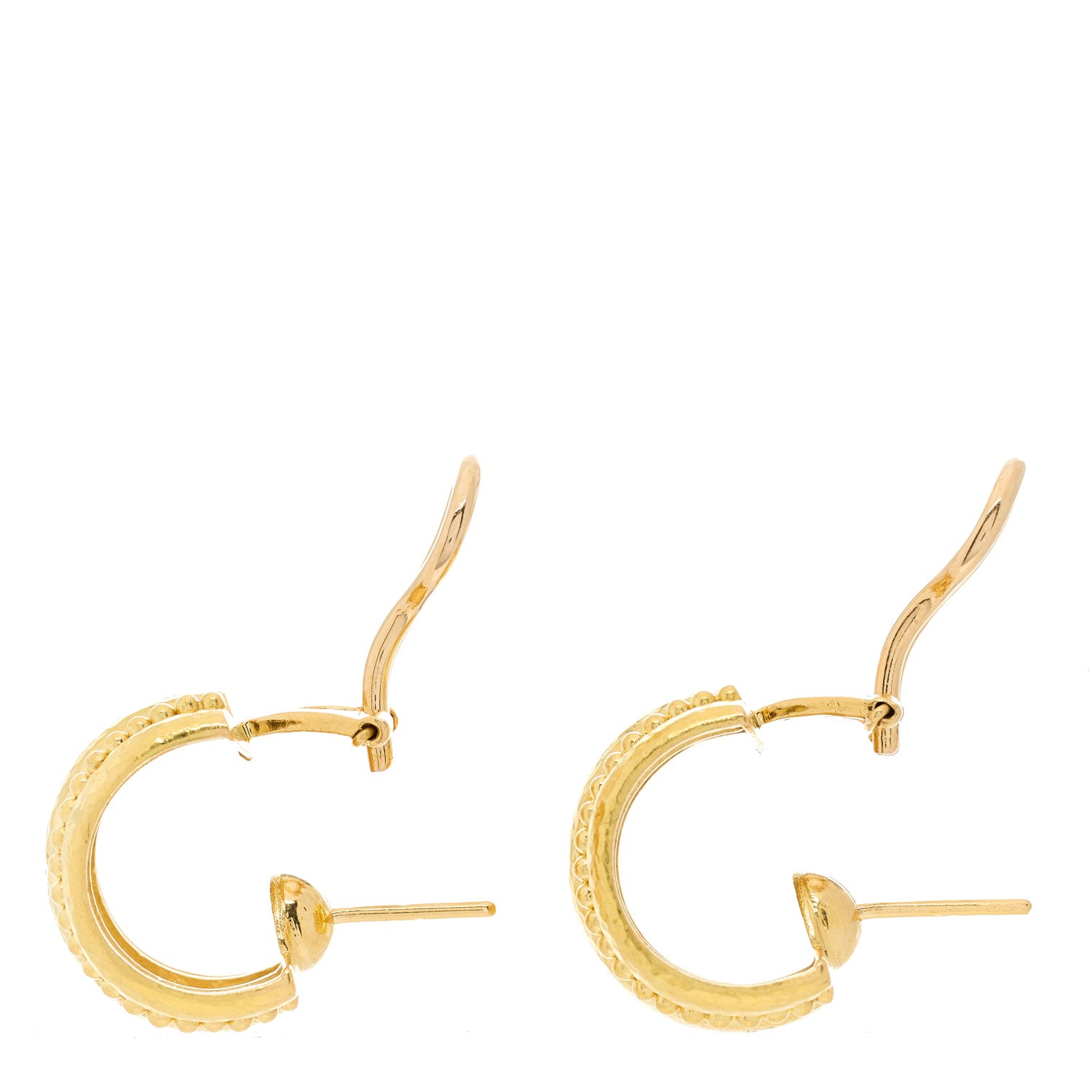 Elizabeth Locke 19K Yellow Gold Granulated Amalfi Hoop Earrings 2 of 3