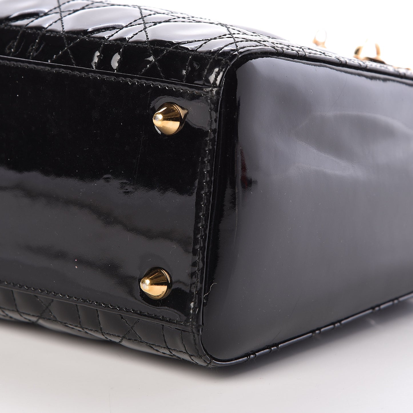 Patent Cannage Large Lady Dior Black