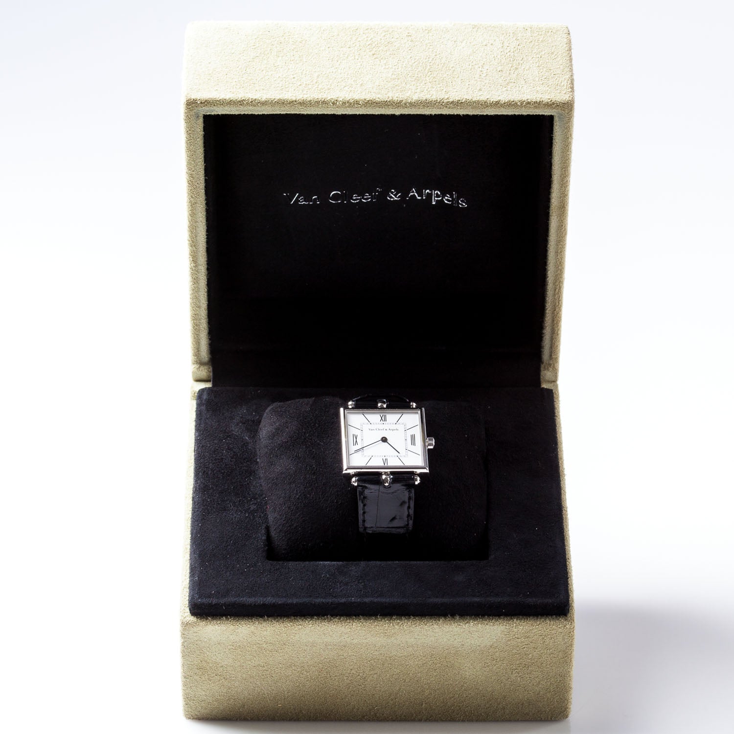 Van Cleef & Arpels Stainless Steel Alligator 27mm Classic Square Quartz Watch 12 of 12