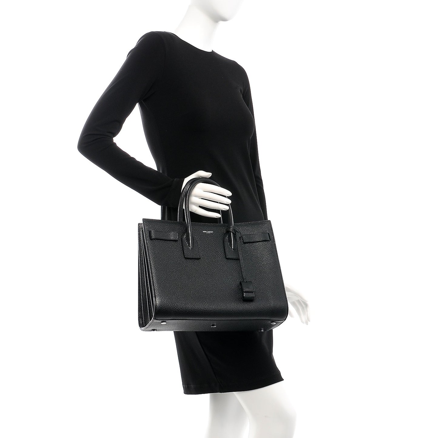 Grained Calfskin Small Sac De Jour Black