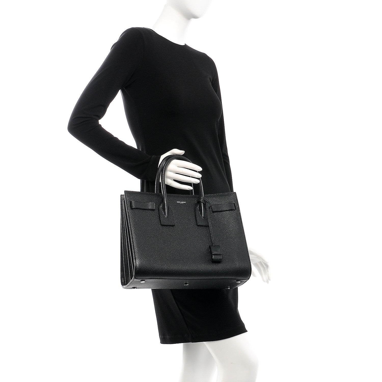 Saint Laurent Grained Calfskin Small Sac De Jour Black 2 of 10