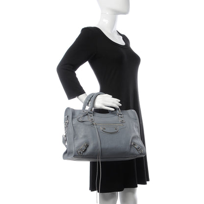 Balenciaga Chevre Silver Metallic Edge Hardware City Bleu Acier 3 of 11