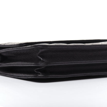 Chanel Letter Calfskin Embossed Quilted Square Wallet On Chain WOC Black 6 of 16