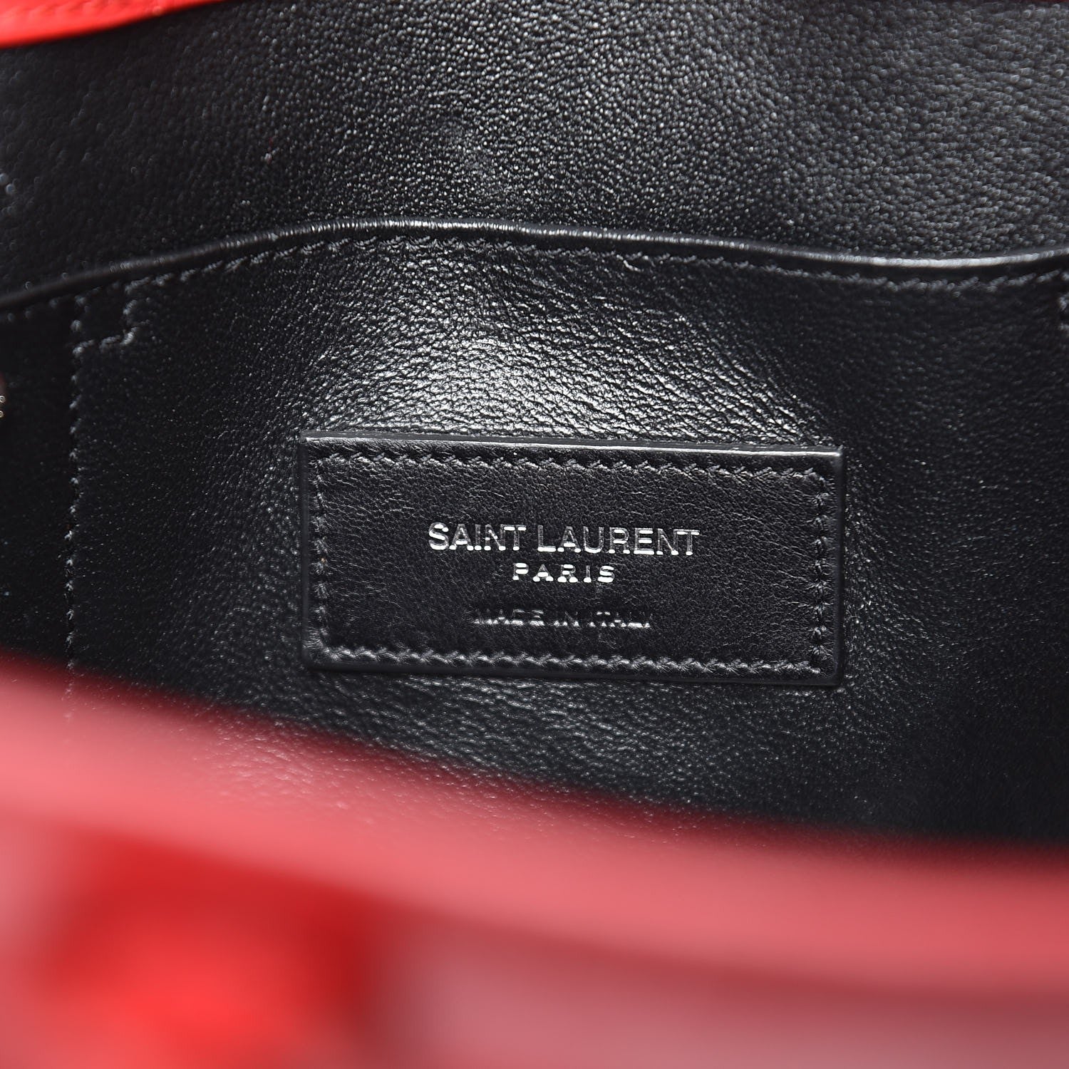Saint Laurent Calfskin Crocodile Embossed Nano Sac De Jour Red 5 of 8
