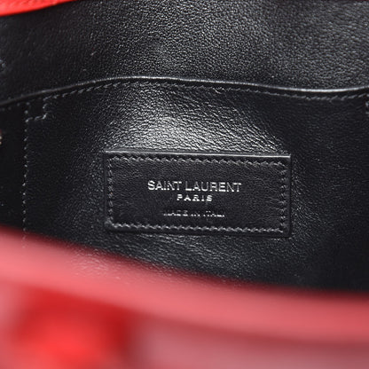 Saint Laurent Calfskin Crocodile Embossed Nano Sac De Jour Red 5 of 8