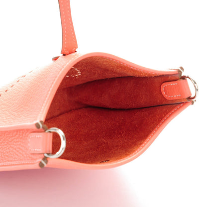 Hermes Taurillon Clemence Amazone Evelyne TPM Crevette and Rouge Casaque 6 of 7