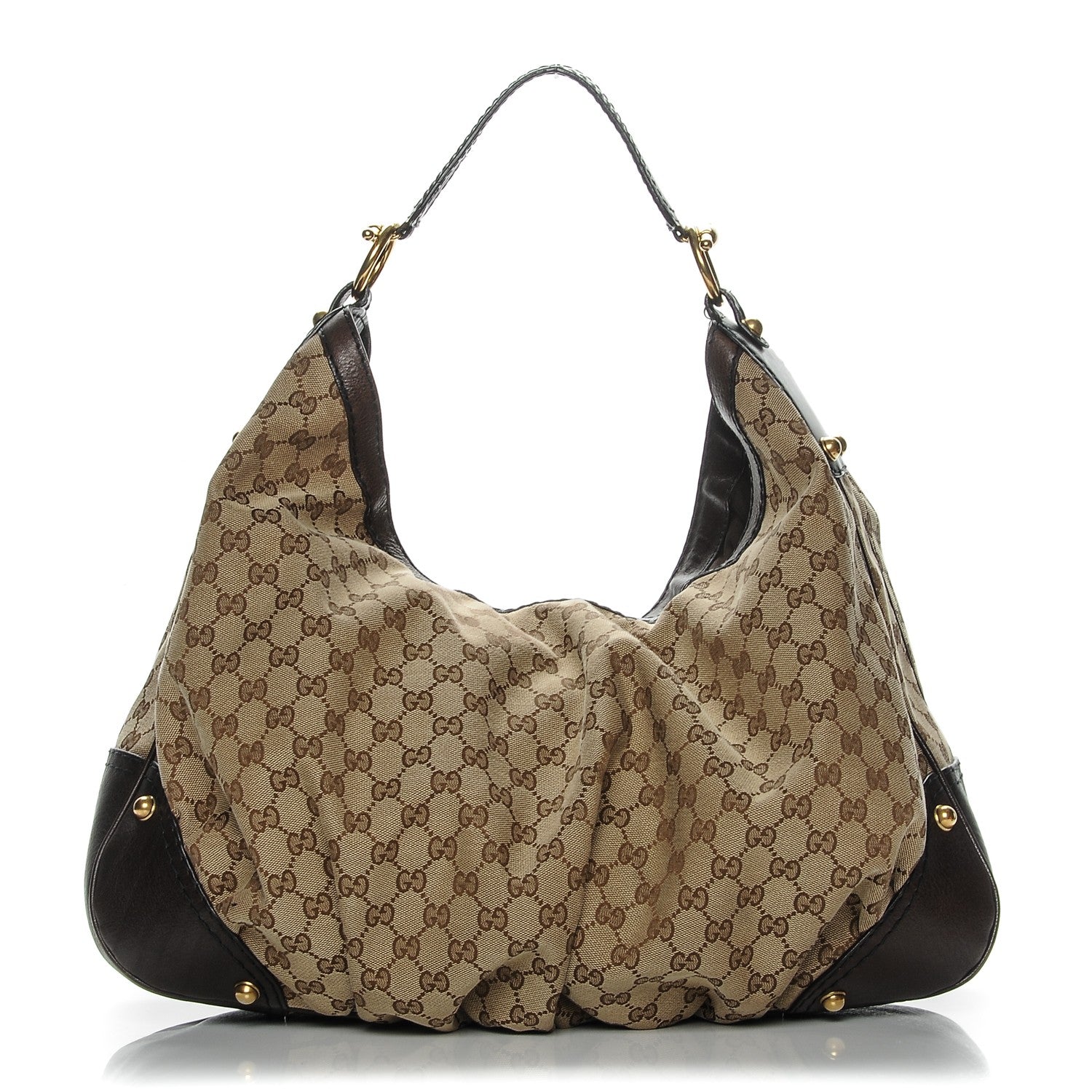 Gucci Monogram Large Jockey Hobo Dark Brown 1 of 7