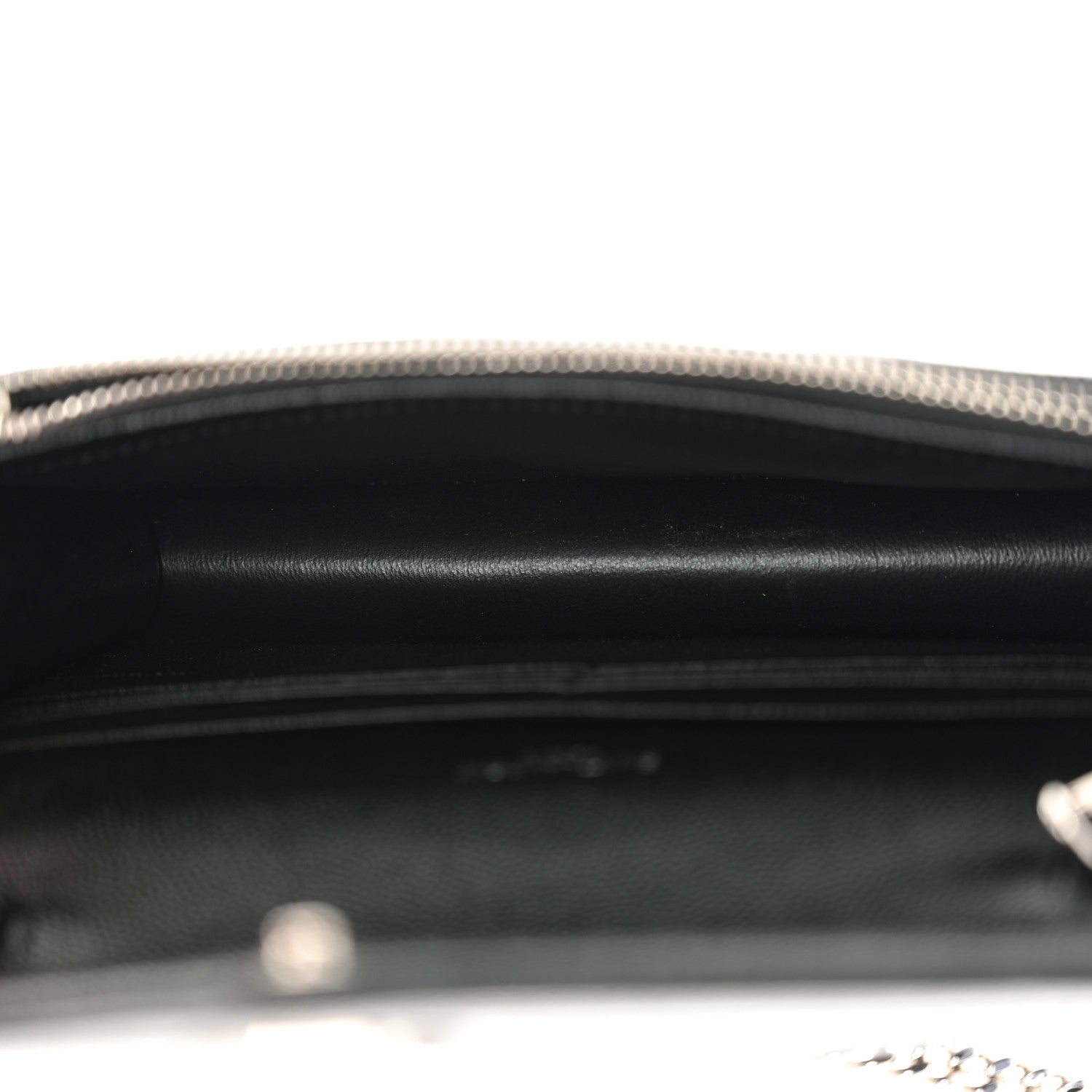 Saint Laurent Grain De Poudre Matelasse Chevron Monogram Envelope Chain Wallet Black 5 of 11