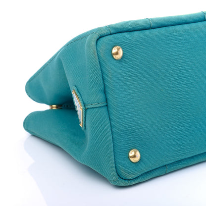 Prada Canapa Small Logo Tote Pavone 4 of 7