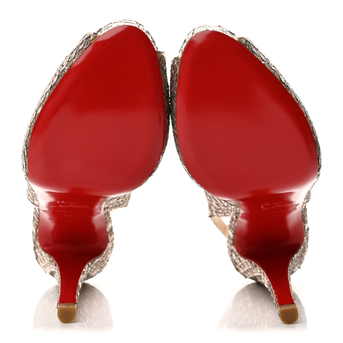 Christian Louboutin Satin Mosaique No Prive 120 Pumps 37.5 Silver 6 of 10