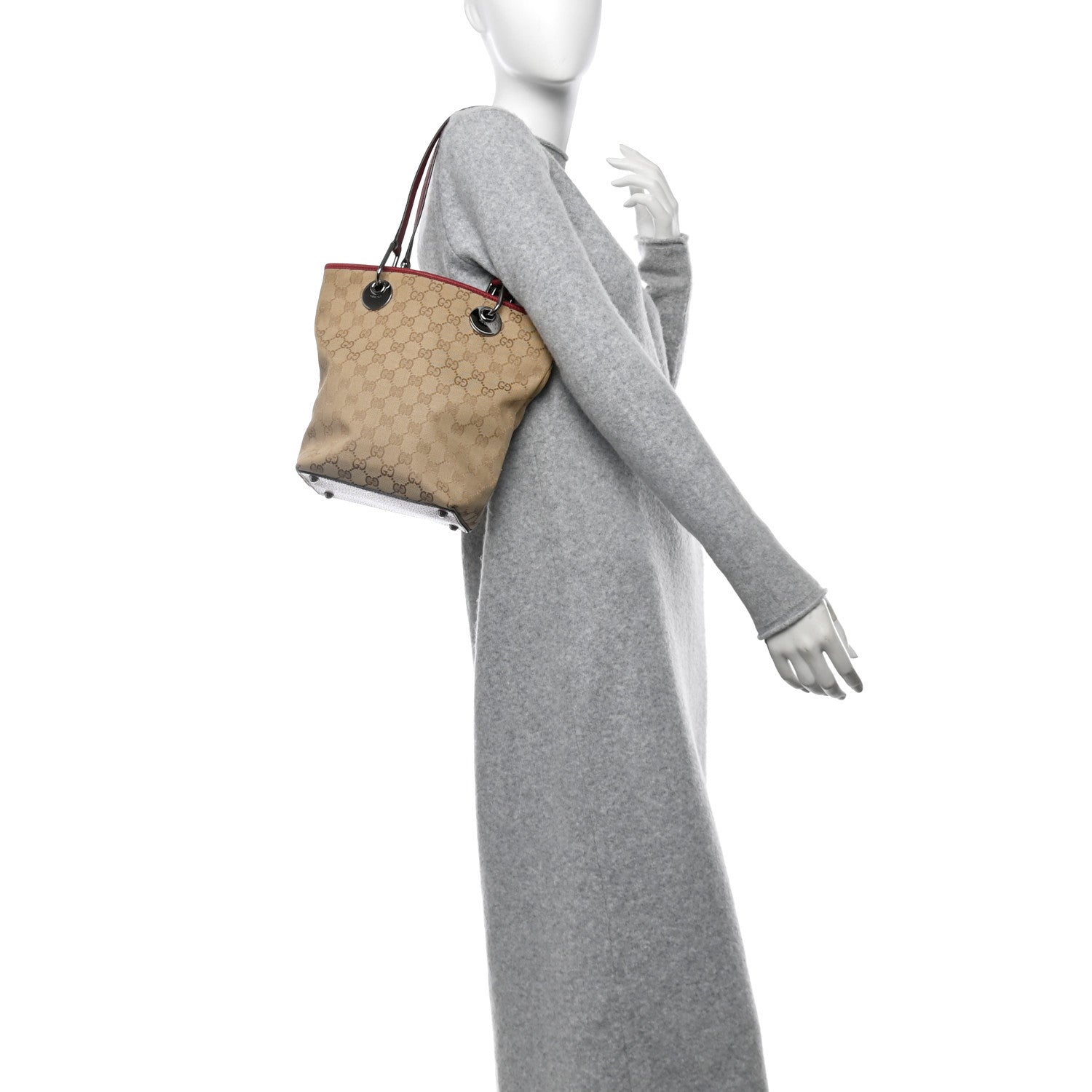 Gucci Monogram Small Eclipse Tote Red 2 of 10